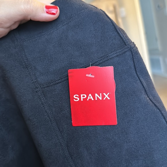 SPANX Faux Suede Leggings, classic Navy, size small NWT - Picture 7 of 13